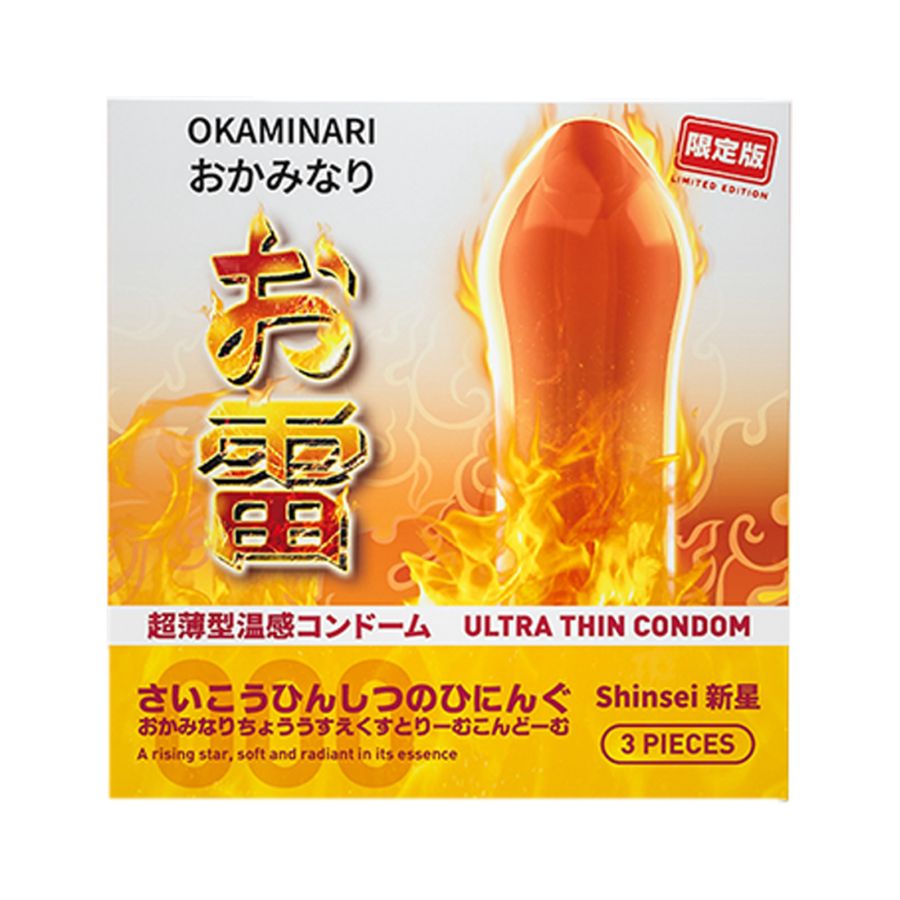 Okaminari Shinsei Ultra Thin Hot Kondom Pria 3sachets
