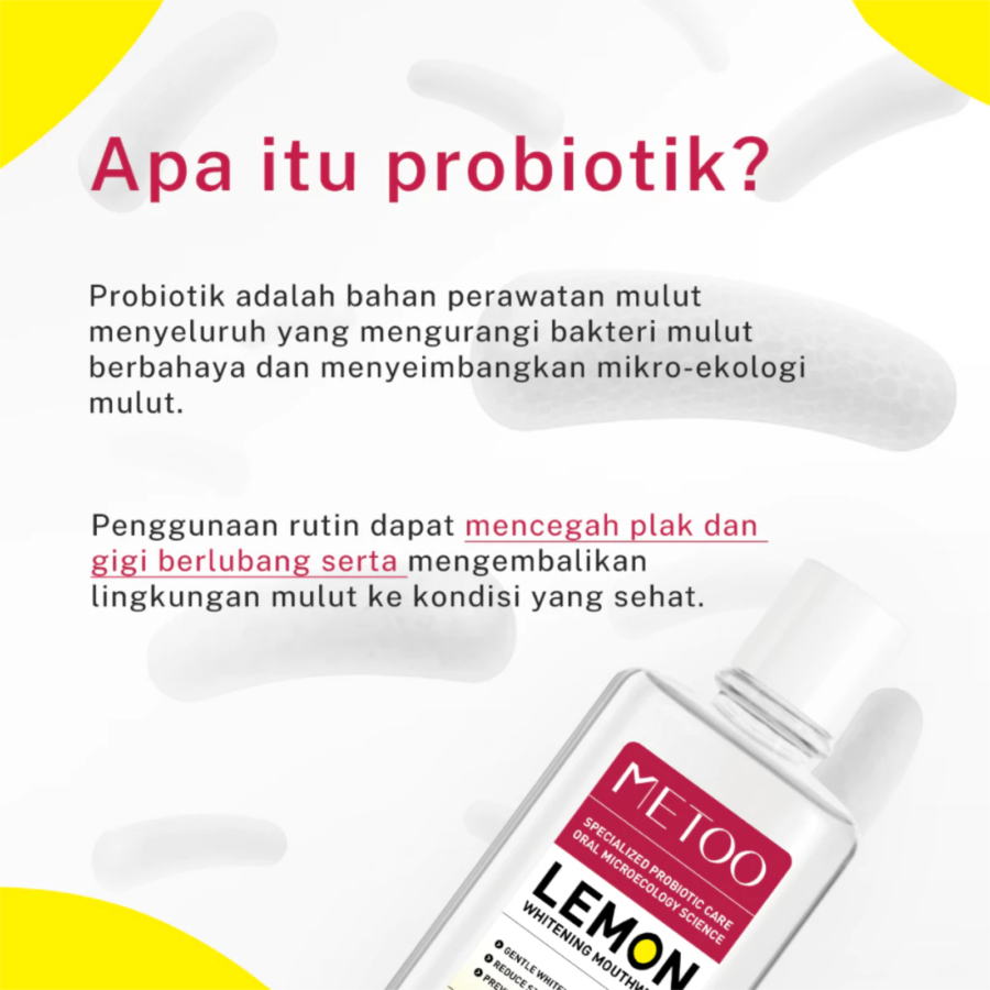Metoo Lemon Whitening Mouthwash Probiotic 100ml