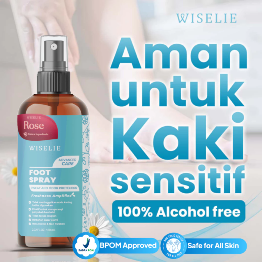 Wiselie Sweat and Odor Protection Rose Foot Spray 60ml