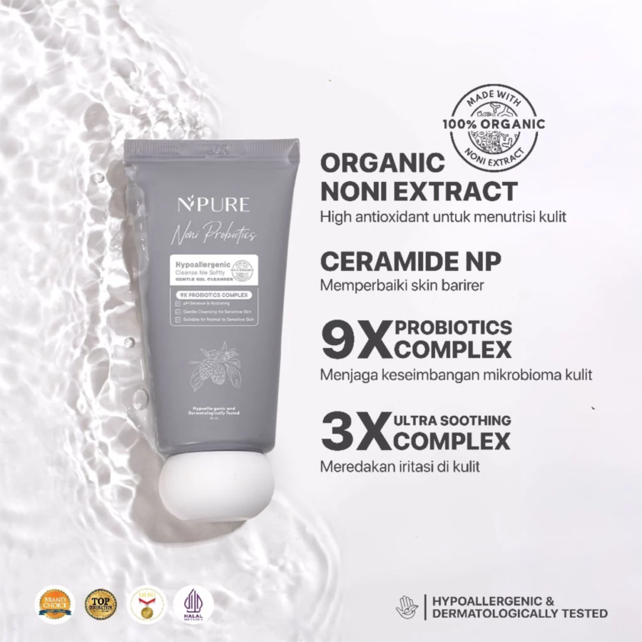 NPURE Noni Probiotics Hypoallergenic Cleanse Me Softly Gentle Gel Cleanser 50ml