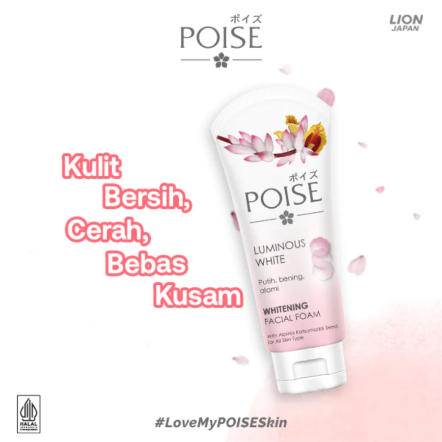 Poise Luminous White Whitening Facial Foam 100gram