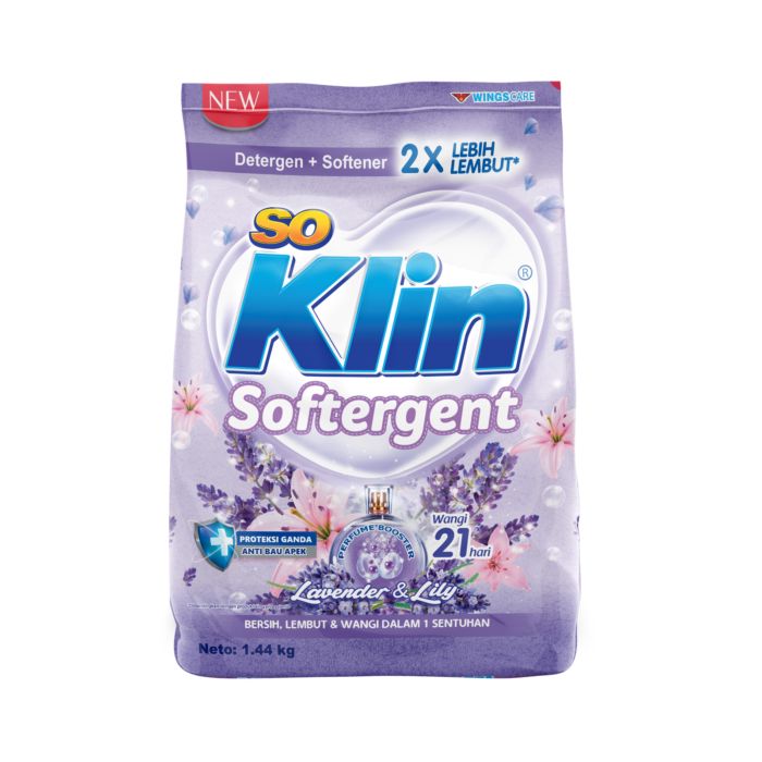 SoKlin Softergent Lavender & lily Deterjen Bubuk Bag