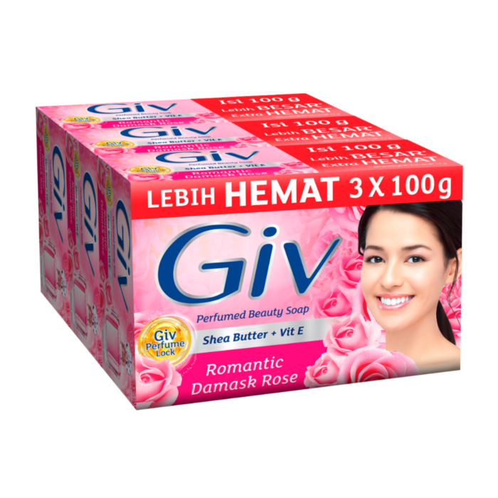 Giv Rose & Cherry Blossom Barsoap 3pcs x 100gram