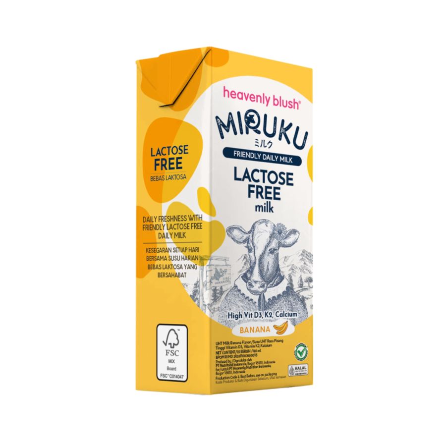 Heavenly Blush Miruku Banana Lactose Free Susu UHT 180ml