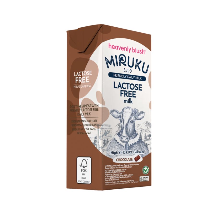 Heavenly Blush Miruku Chocolate Lactose Free Susu UHT 180ml