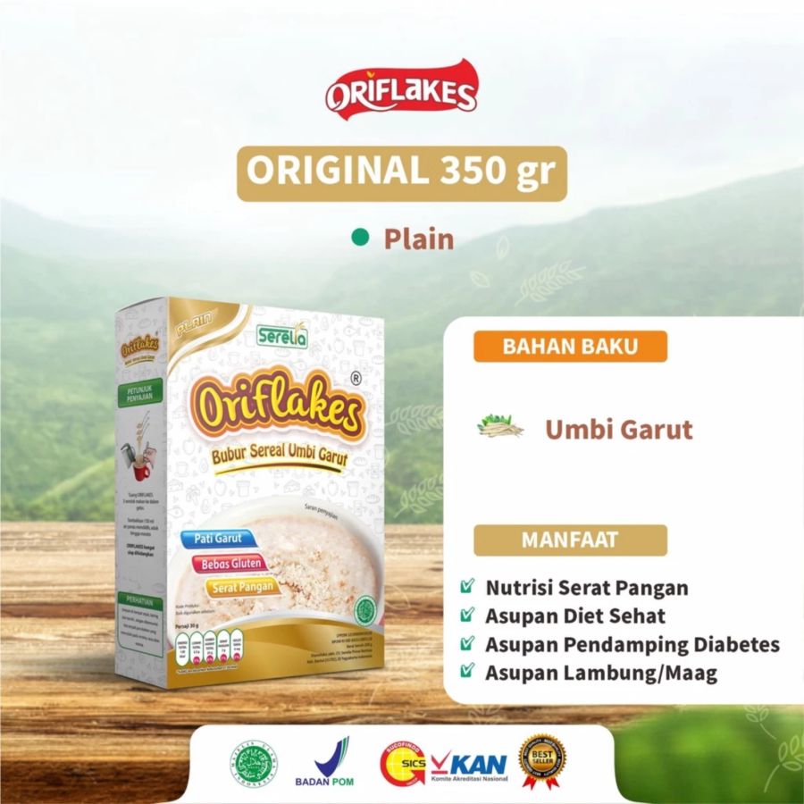 Oriflakes Original Plain Bubur Sereal Umbi Garut 350gram