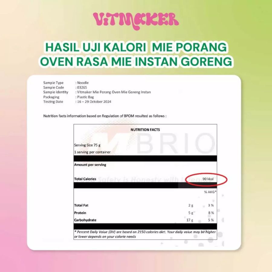 Vitmaker Mie Porang Goreng Mie Instan 75gram