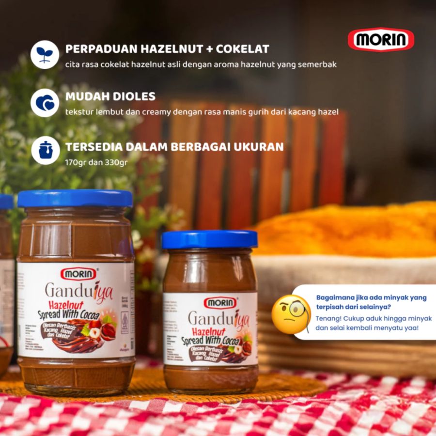 Morin Hazelnut Spread With Cocoa Botol 150gram