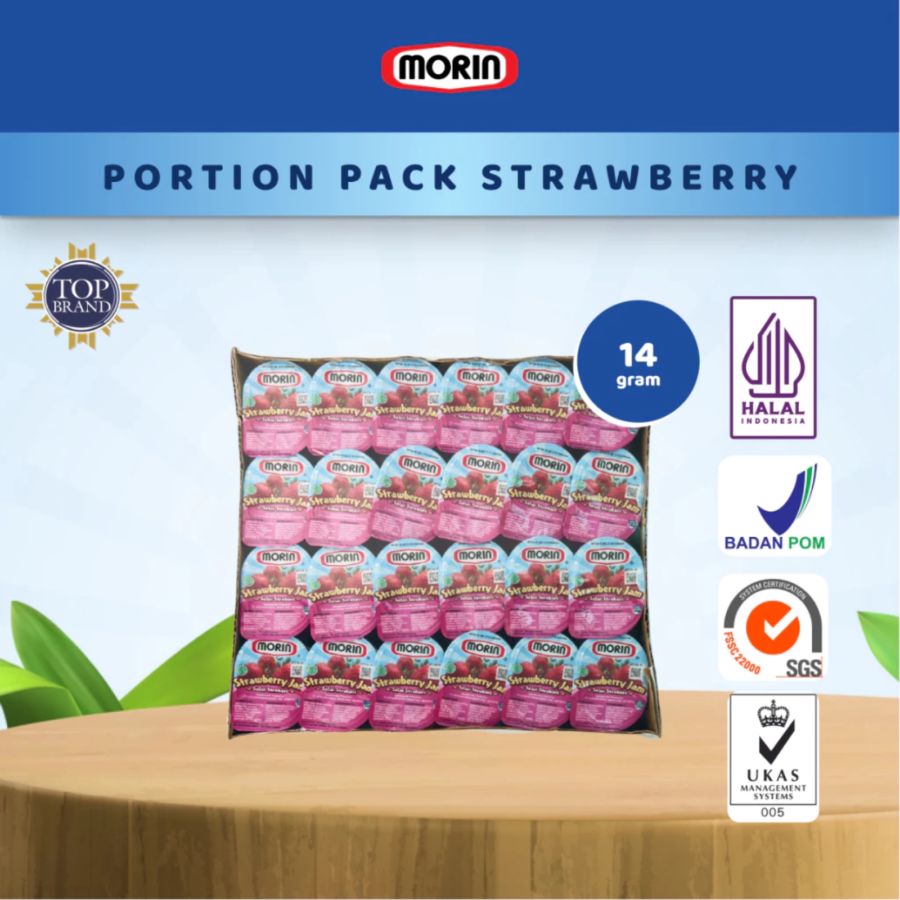 Morin Strawberry Jam Mini Portion Dus 14gr 48pcs