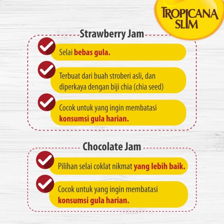 Tropicana Slim Strawberry Jam With Chia Seed 375gram