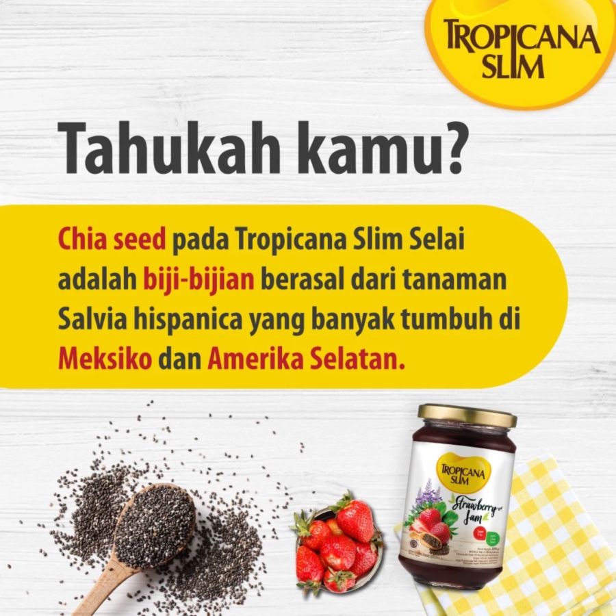 Tropicana Slim Strawberry Jam With Chia Seed 375gram