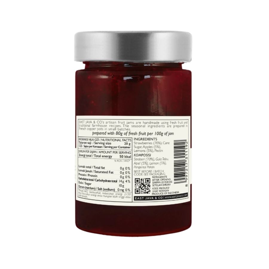 East Java & Co Strawberry Jam 250gram