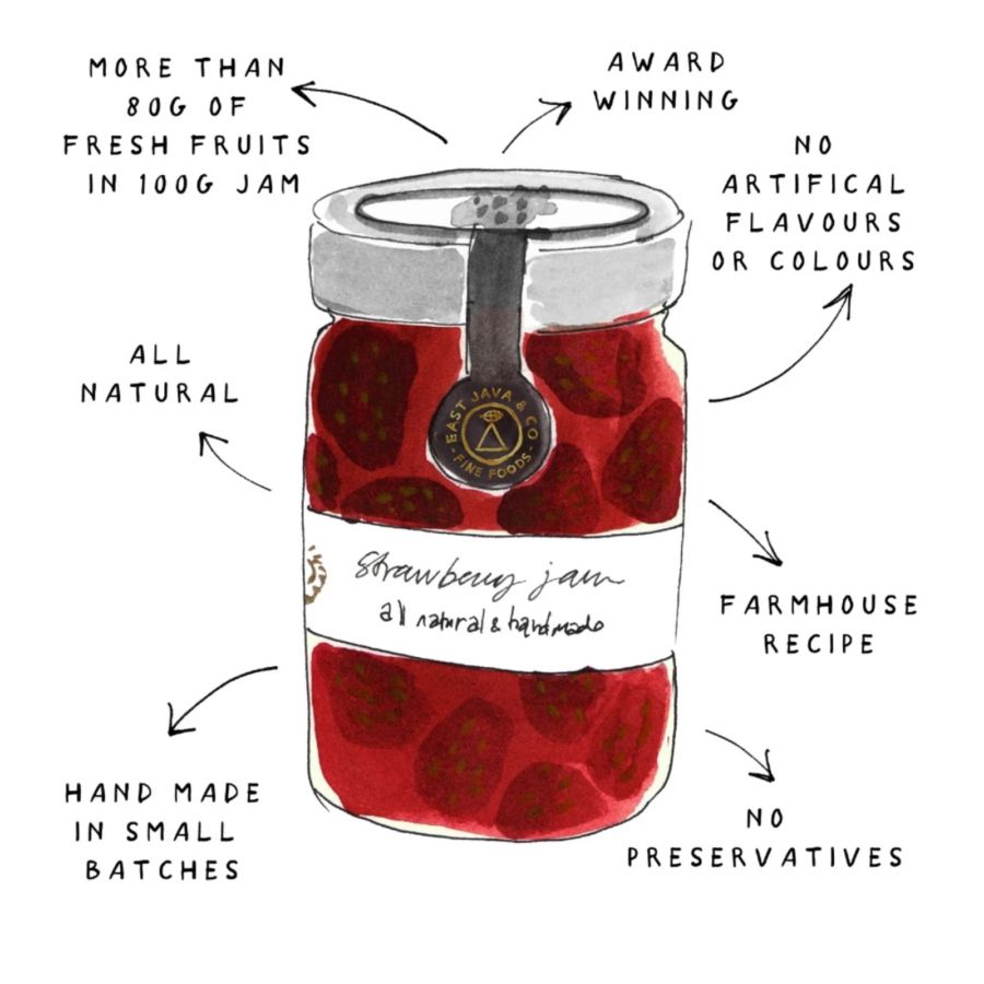 East Java & Co Strawberry Jam 250gram