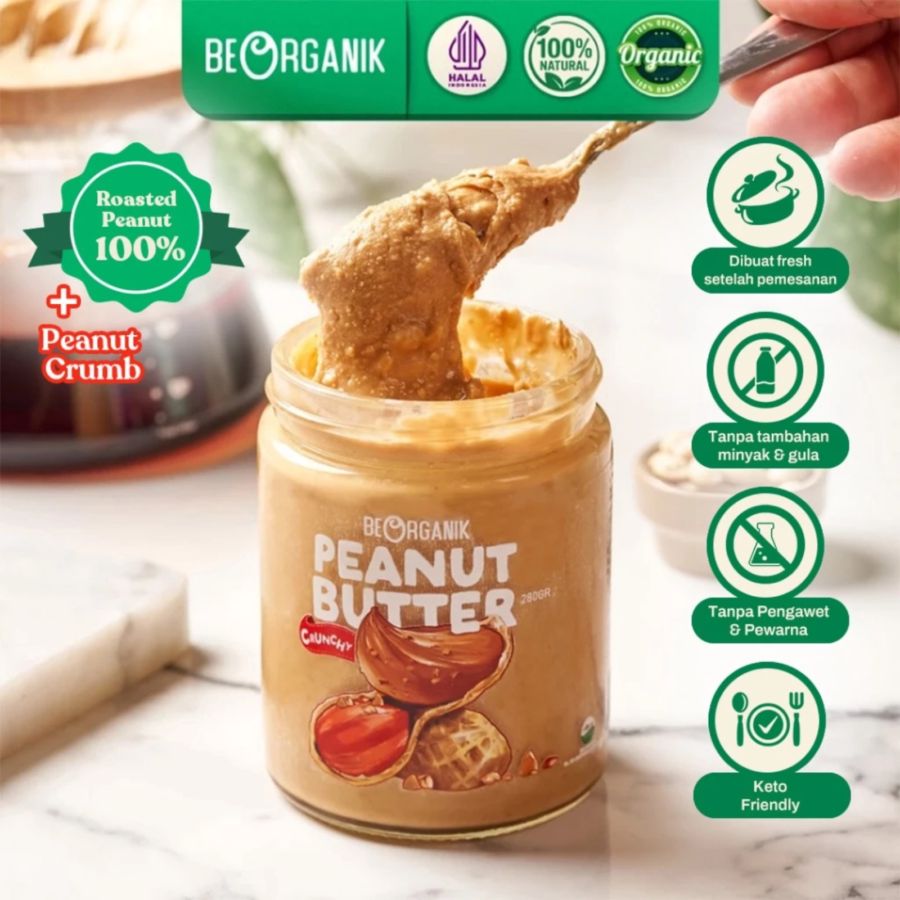 Beorganik Peanut Butter Crunchy Original 280gram