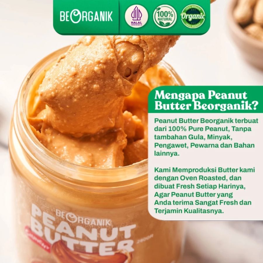 Beorganik Peanut Butter Crunchy Original 280gram
