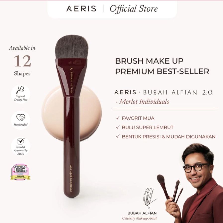 Aeris Beaute x Bubah Alfian 2.0 Merlot B5 Multitasker Make Up Brush 1pcs