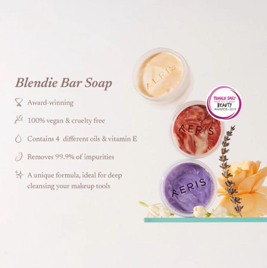 Aeris Beaute Blendie Floral Jasmine Rouge Pembersih Make Up Brush 1pcs