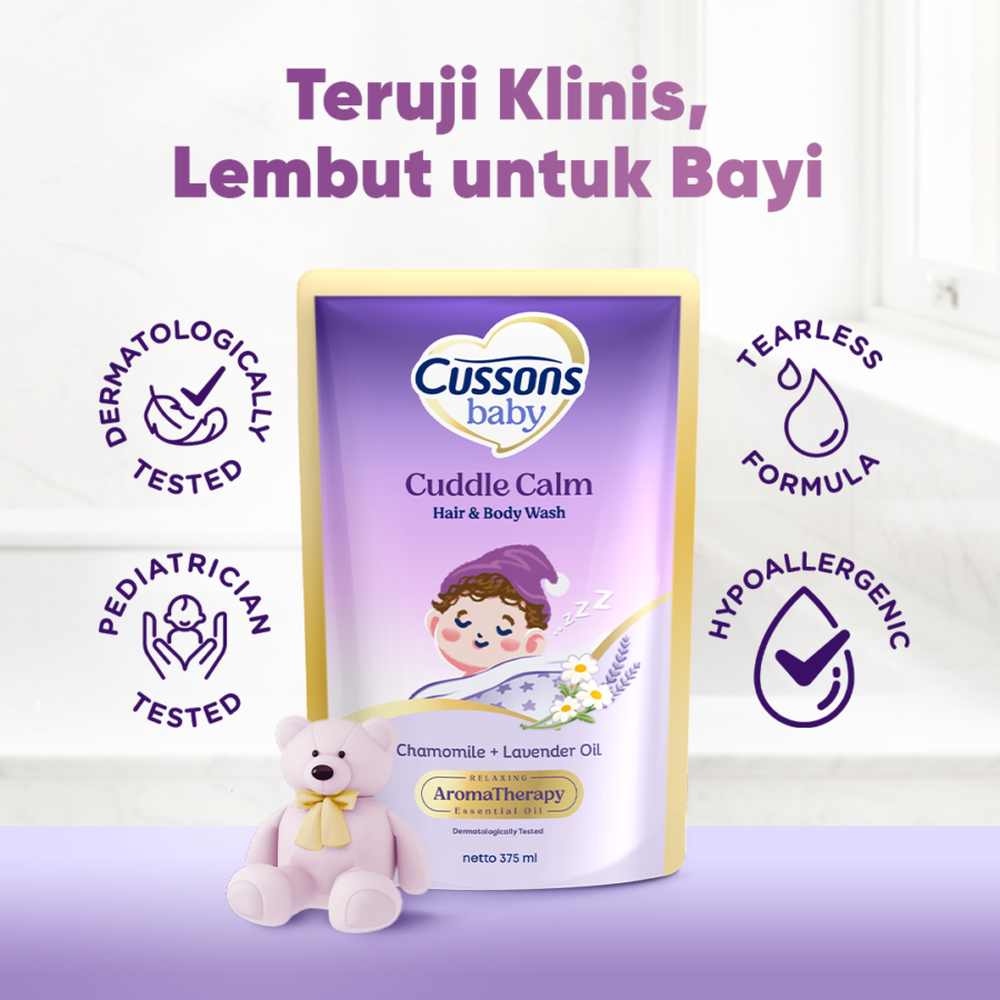 Cussons Baby Cuddle Calm Hair & Body Wash Pouch 375ml