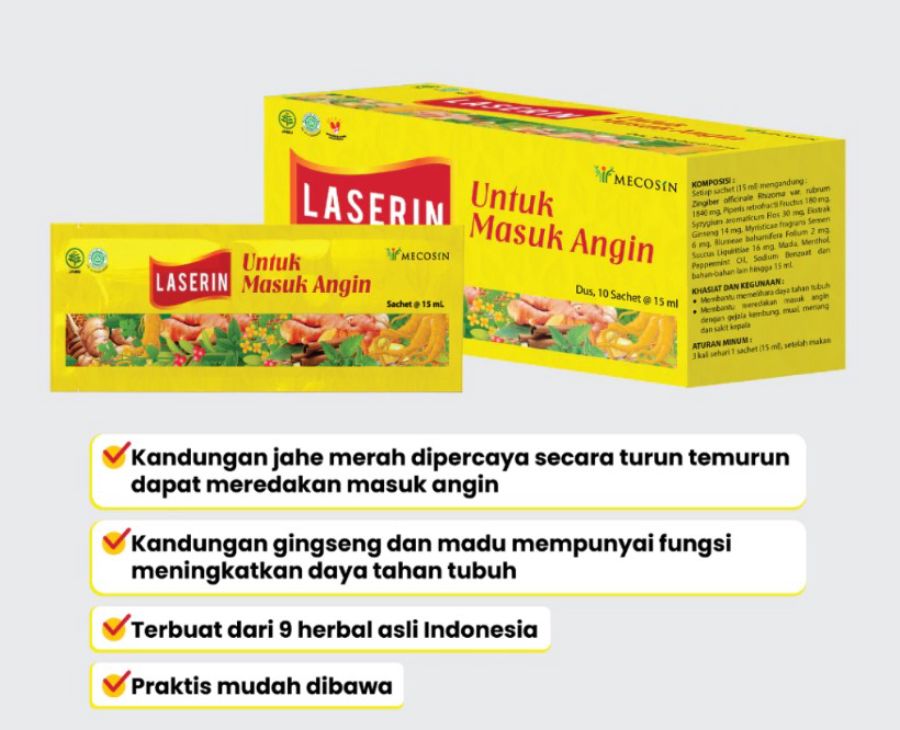 Laserin Untuk Masuk Angin 10 Sachet x 15 ml 10sachets