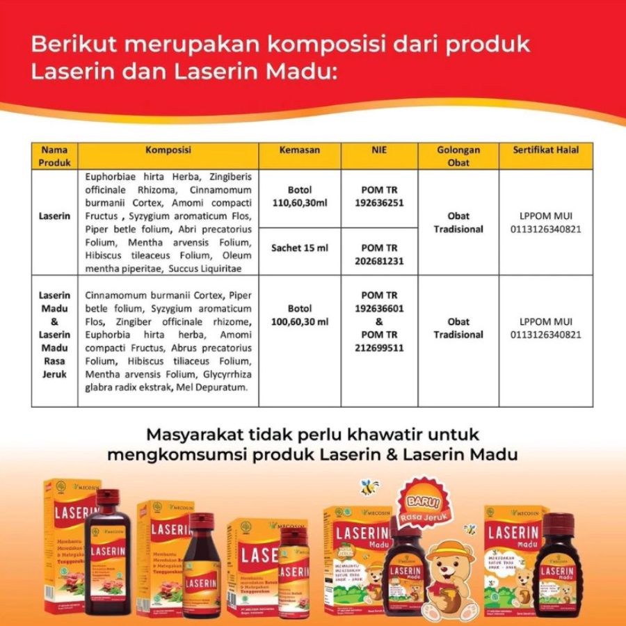 Laserin Sirup Obat Batuk Herbal 110ml