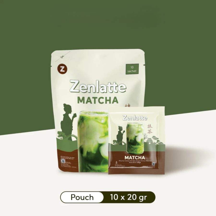 Zenlatte Matcha Latte Pouch 10 sachet x 200 gram 1pouch