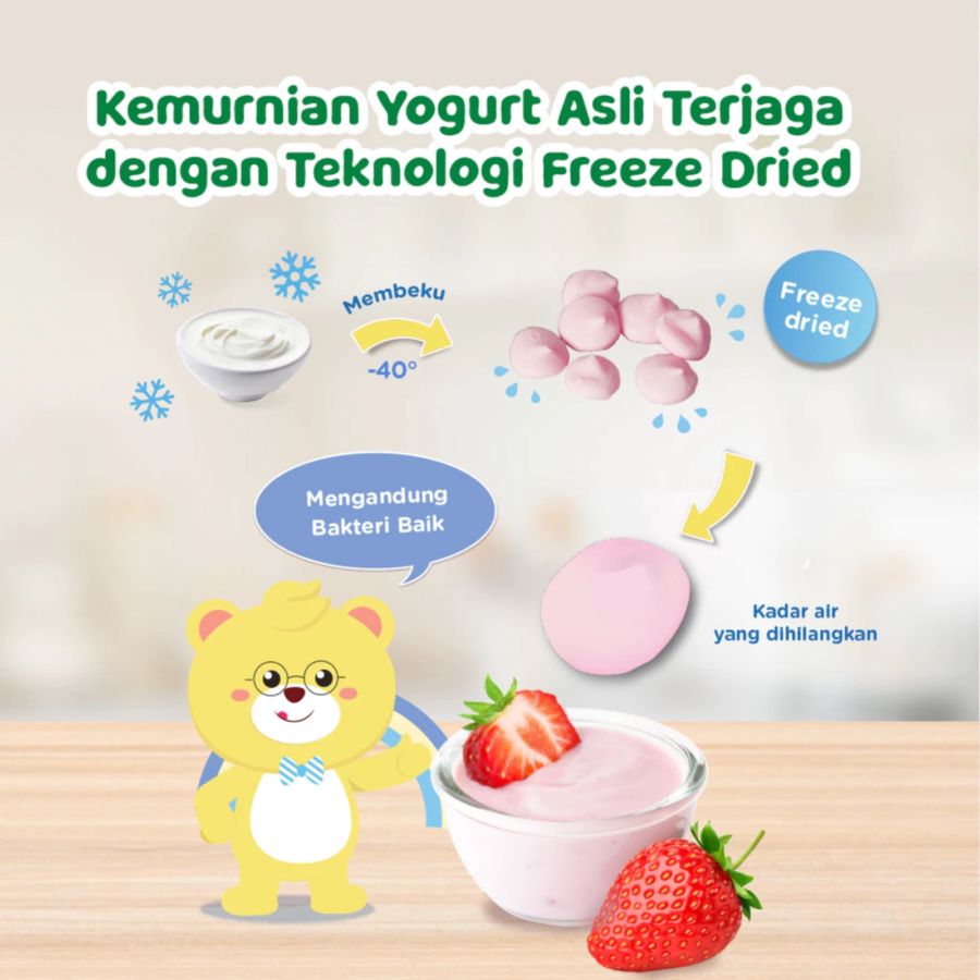 Promina Yogurt Melts Strawberry Snack Anak 1+ Tahun 8gram