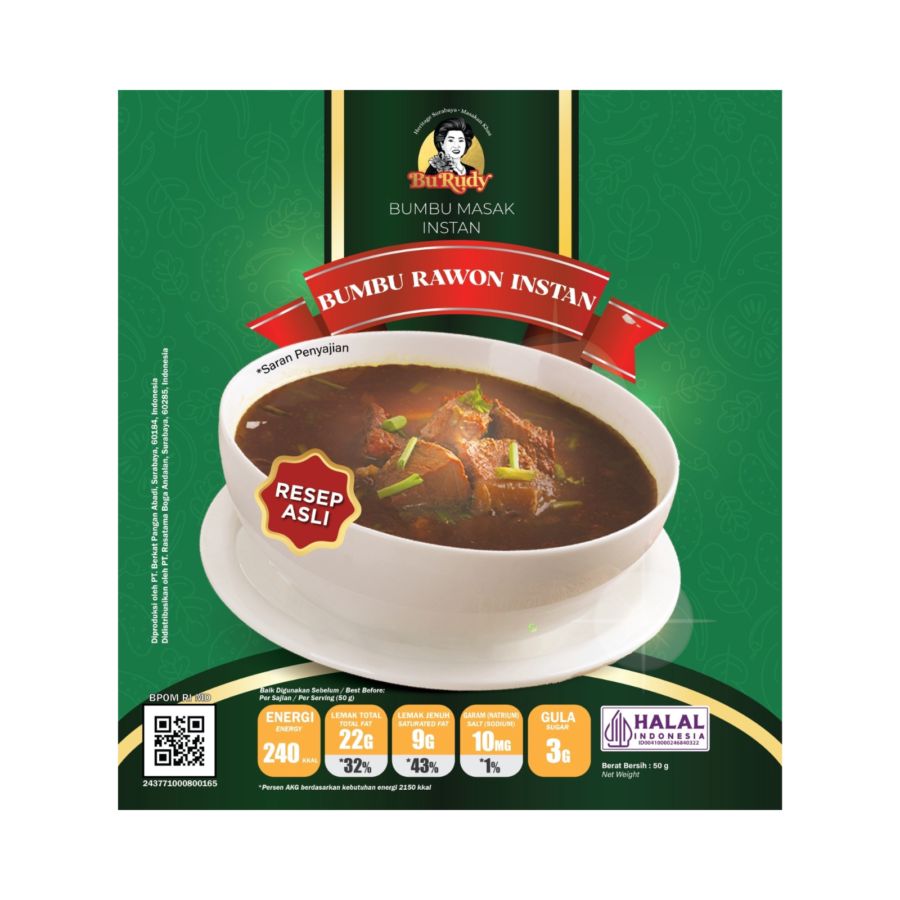 Bu Rudy Bumbu Masak Instan Bumbu Rawon 50gram