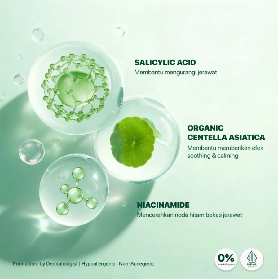 NPURE Centella Asiatica Acne Clear Hydrating & Calming Toner Wajah 30ml