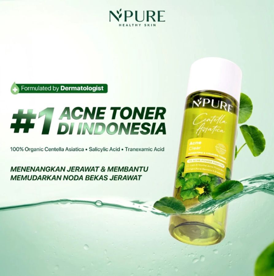 NPURE Centella Asiatica Acne Clear Hydrating & Calming Toner Wajah 30ml