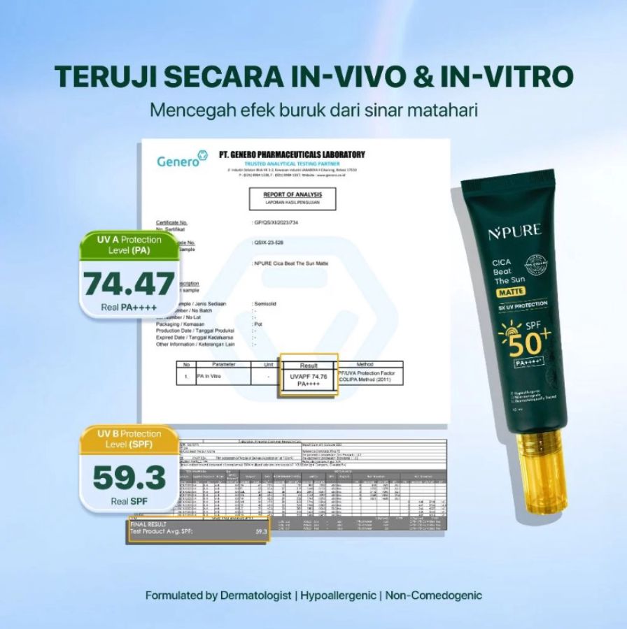 NPURE Cica Beat The Sun Matte Sunscreen SPF 50+ PA++++ 35ml