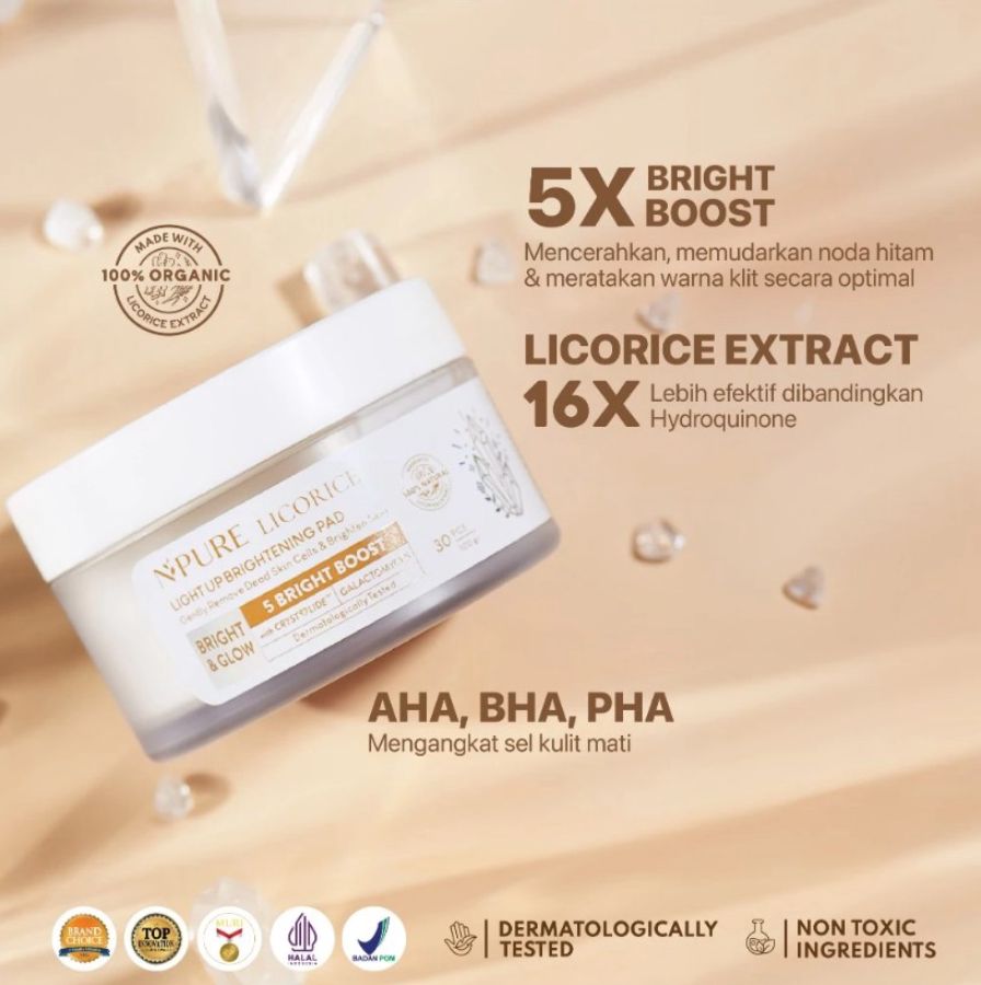 NPURE Licorice Bright & Glow Kapas Wajah Exfoliasi 130gram