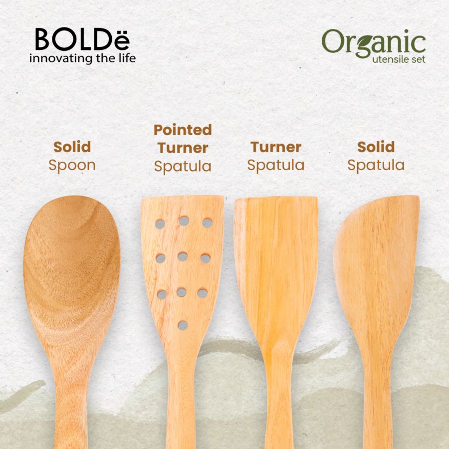 BOLDe Organic Utensil Set 4pcs Wood Series 4pcs