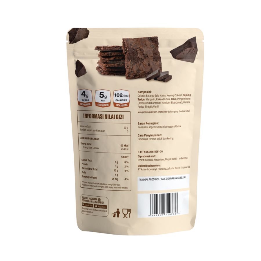 Crispy Brownies Double Choco Astro Goods 60gram
