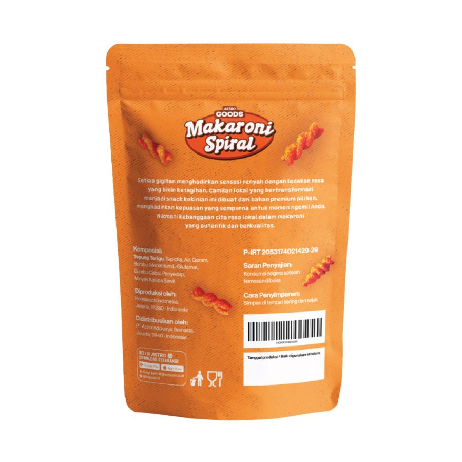 Makaroni Spiral Balado Astro Goods 100gr 1pcs