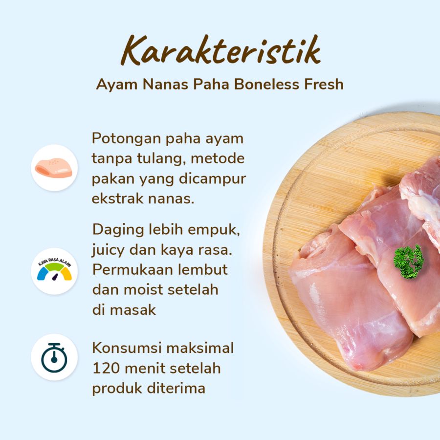 Ayam Nanas Segar Paha Boneless 300gram