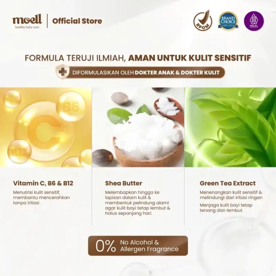 Moell Moist Skin Everytime Baby Body Lotion 80gram