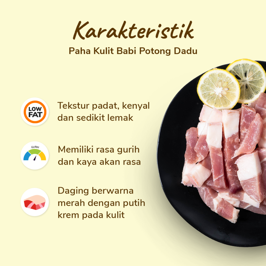 Paha Kulit Babi Potong Dadu 500gram