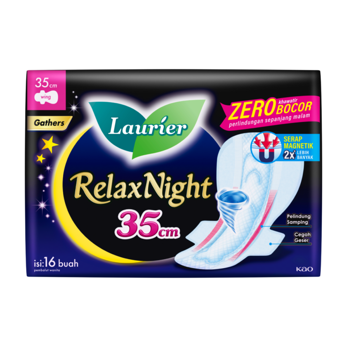 Laurier Relax Night Gather Wing 35cm Pembalut Kewanitaan
