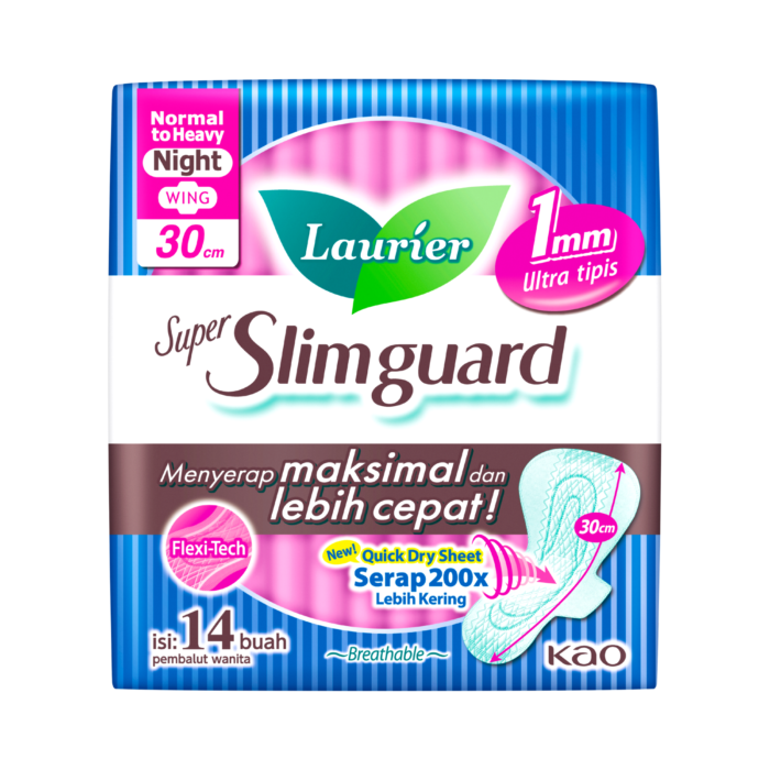 Laurier Super Slimguard Night Wing 30cm Pembalut Wanita