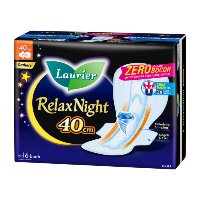 Laurier Relax Night Gather Wing 40cm Pembalut Kewanitaan