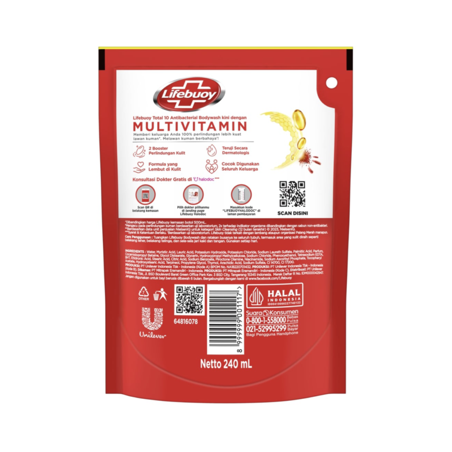 Lifebuoy Total 10 Antibacterial Body Wash 240ml