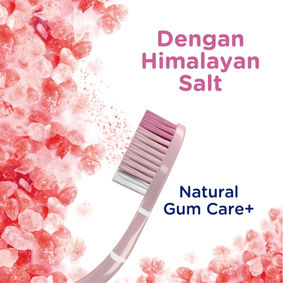 Pepsodent Nanosoft Natural Gentle Cleanse Himalayan Salt Soft Toothbrush 1pcs