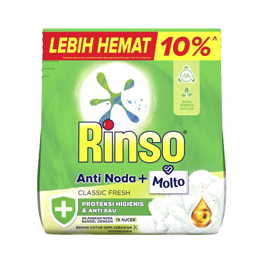 Rinso Molto Anti Noda Classic Fresh Deterjen Bubuk Bag 1200gram