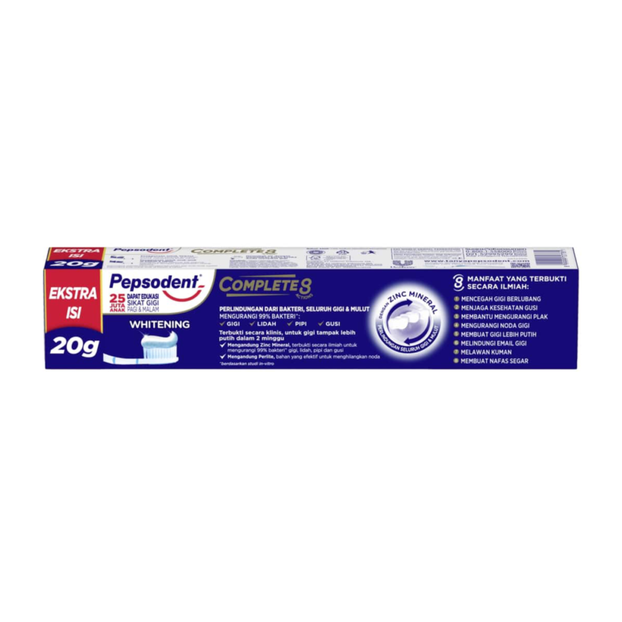 Pepsodent Complete 8 Plus Whitening Pasta Gigi 190gram