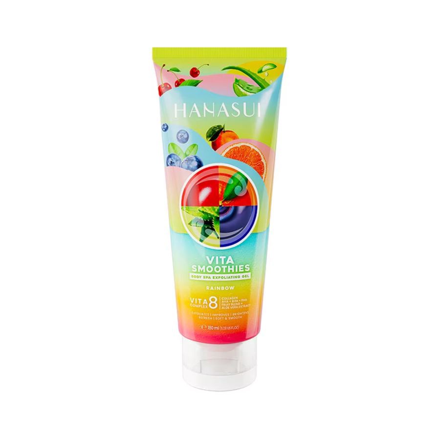 Bundle 3 Hanasui Vita Smoothies Body Spa Exfoliating Gel Rainbow 180 ml