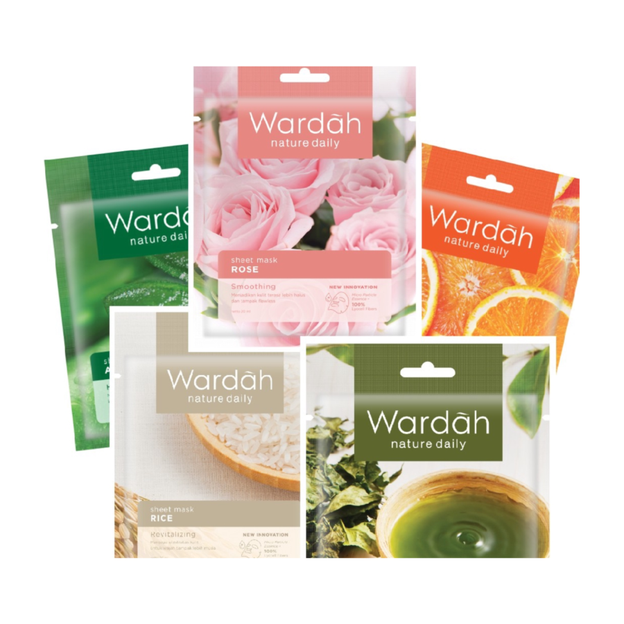 Bundle 3 Wardah Nature Daily Sheet Mask Aloe Vera Hydrating Sachet 20 ml