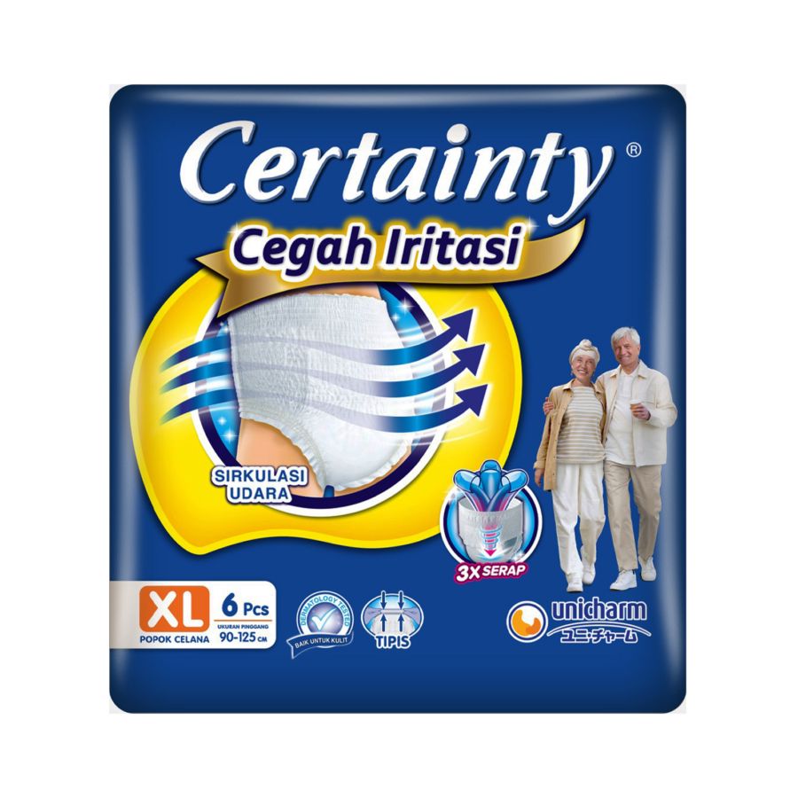 Certainty Cegah Iritasi Popok Celana Dewasa XL6 1pcs
