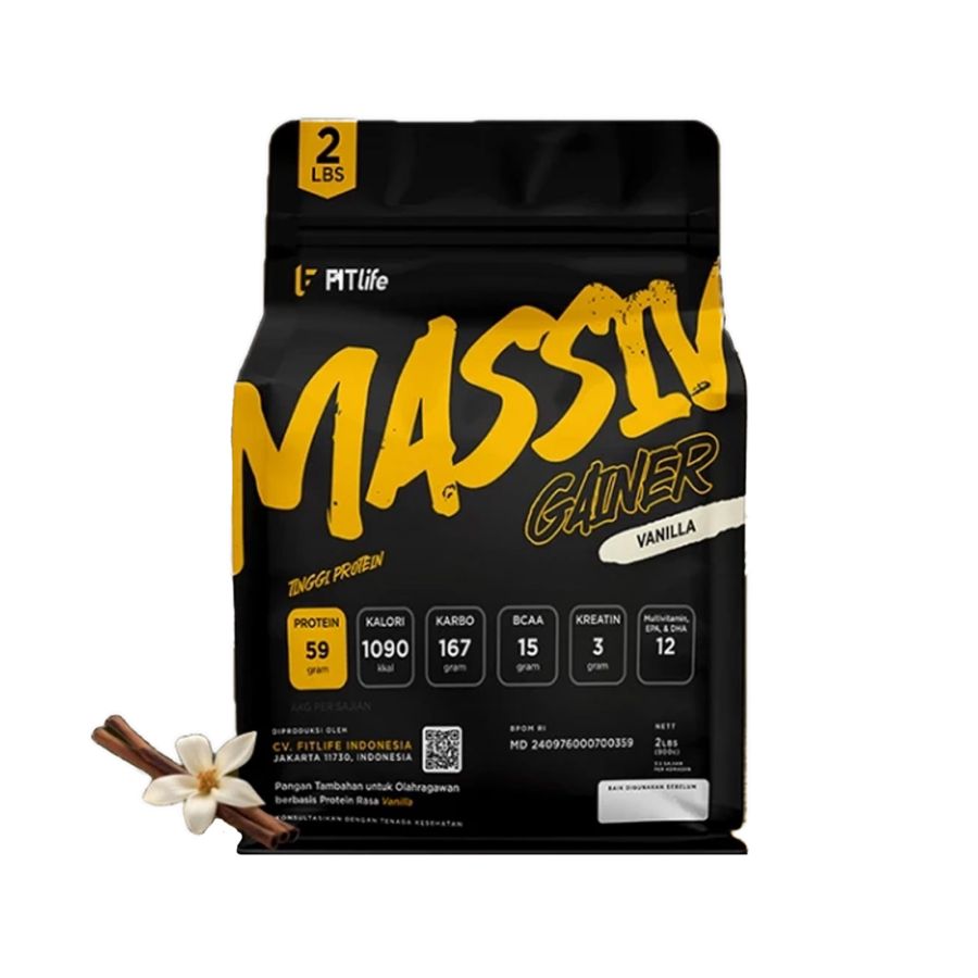 FITlife Massiv Gainer Whey Protein Vanilla 2lbs 900gram