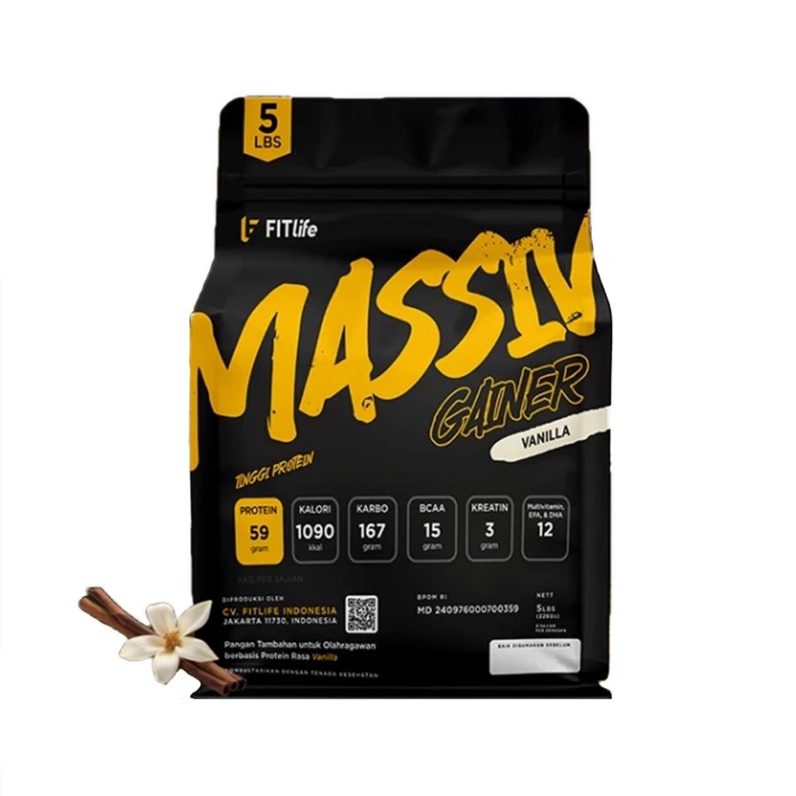 FITlife Massiv Gainer Whey Protein Vanilla 5lbs 2260gram