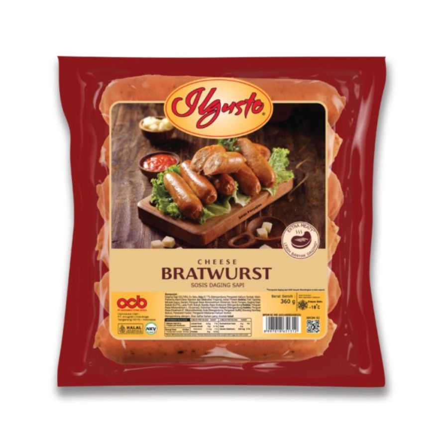 ILgusto Sosis Bratwurst Keju 5pcs 360g 360gram